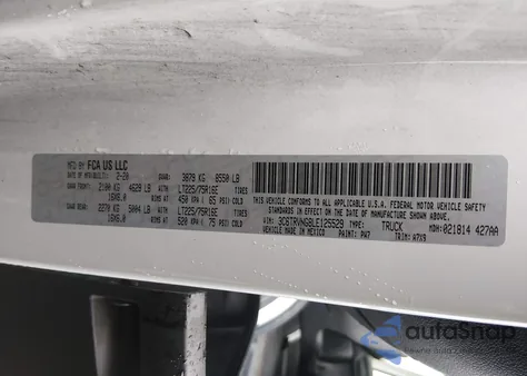 2020 Ram Promaster 1500 Low Roof 118 Wb from USA, damaged, VIN 3C6TRVNG8LE125529